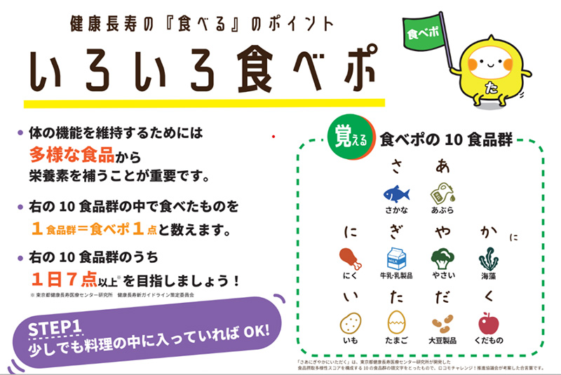 健康長寿の『食べる』のポイントいろいろ食べポ